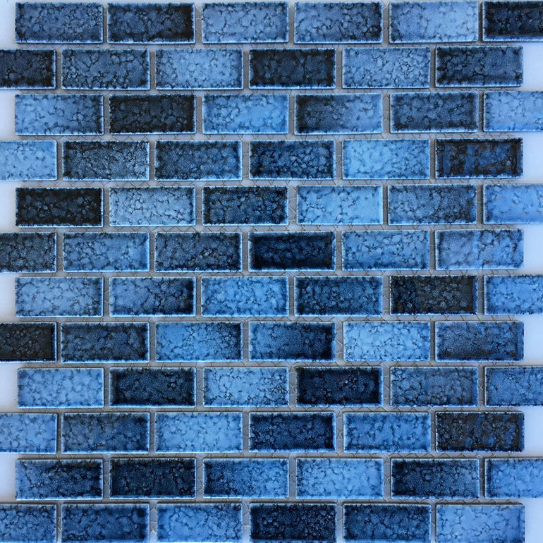 GLASSTEL-31 - Fujiwa Aqua, 7/8" x 1-7/8" - Porcelain Pool Tile