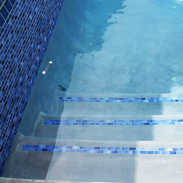 Aqua, 7/8" x 1-7/8" | GLASSTEL-31 | Fujiwa Porcelain Pool Tile
