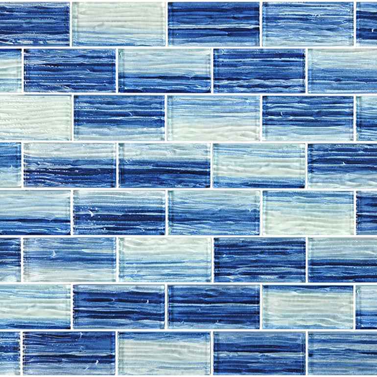 Blue Blend, 1.5" x 3" Glass Tile | GM8153B3 | AquaBlu Mosaics