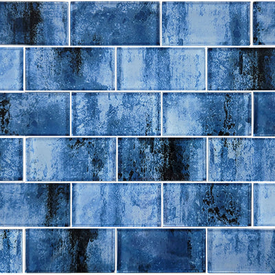 Shadow Blue, 2" x 4" Subway Tile | GS84896B7 | Glass Pool Tile