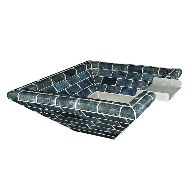 Stratus Gray, Water Bowl | Pool Water Feature | Artistry in Mosaics