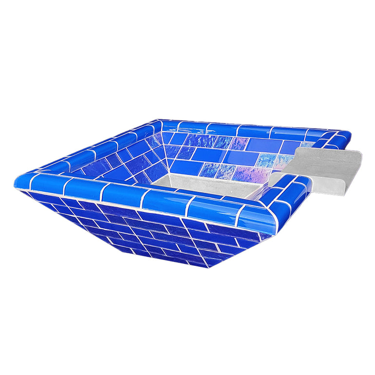 Royal Blue, Water Bowl | Pool Water Feature | Artistry in Mosaics