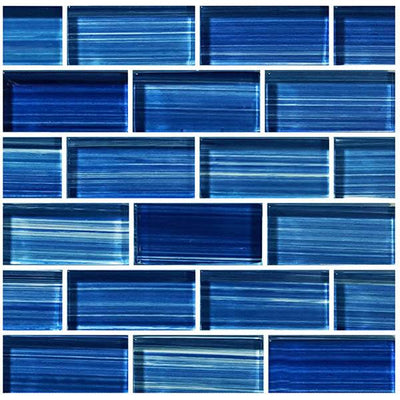 Caribbean Blue, 1" x 2" - Glass Tile