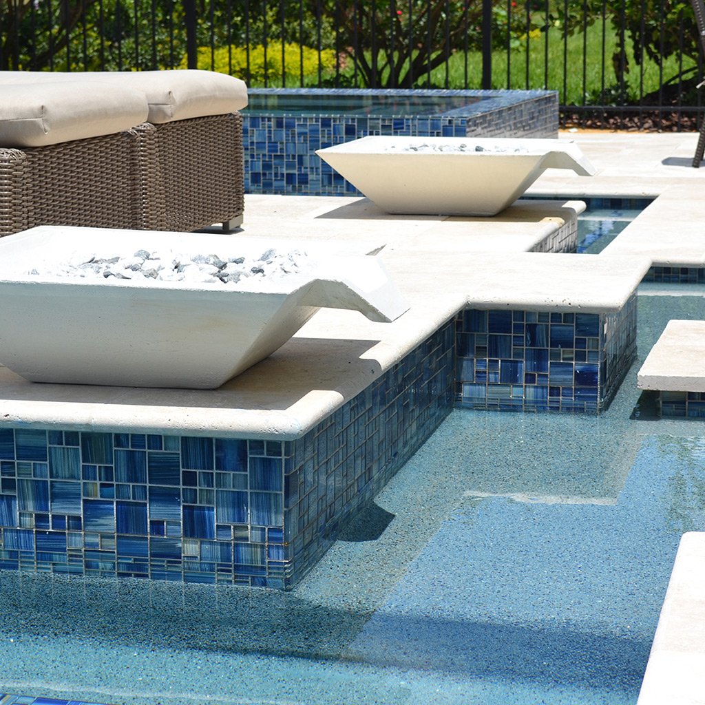 Outdoor pool tile by Artistry in Mosaics