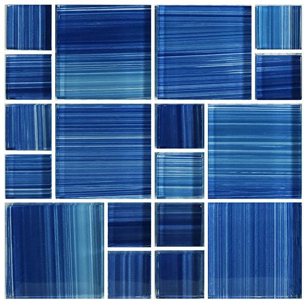 GW8M2348B11 Caribbean Blue, Mixed Artistry in Mosaics