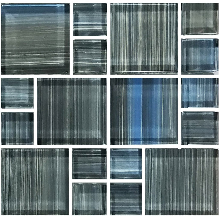 GW8M2348B9 - Steel Blue Gray, Mixed - Glass Tile