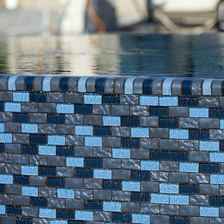 Blue Blend, Trim - Glass Tile