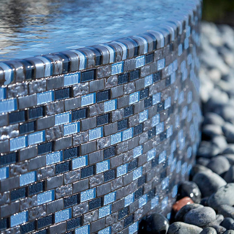 Blue Blend, Trim - Glass Tile