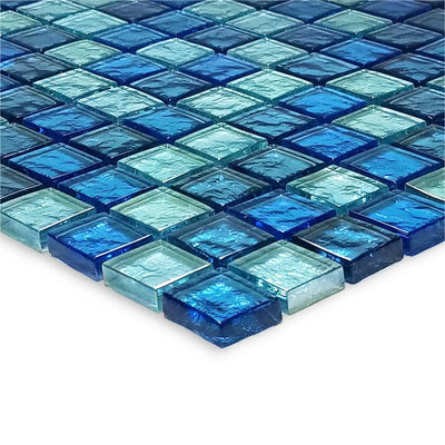 Blue Blend, 1" x 1" - Glass Tile