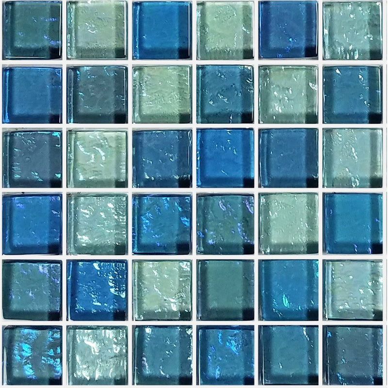 GG82323B18 - Blue Blend, 1" x 1" - Glass Tile
