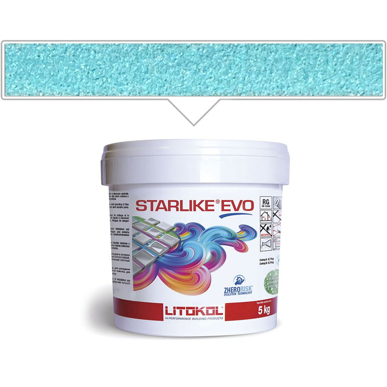 Azzurro Caraibi EVO 320 | Litokol Starlike Glamour Epoxy Tile Grout