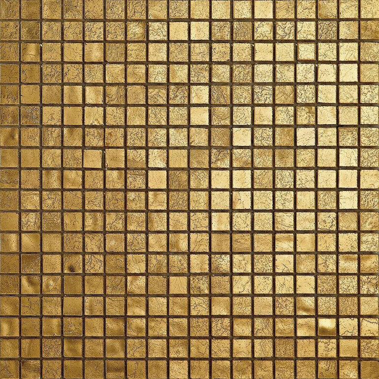 Gold, 5/8" x 5/8" Glass Tile | 24 Karat Gold Mosaic Tile by SICIS