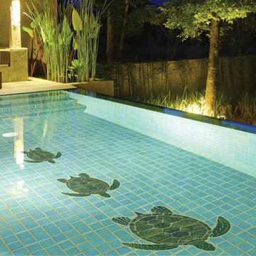 Green Sea Turtle | GT7-10 | Pool Mosaic by Custom Mosaics