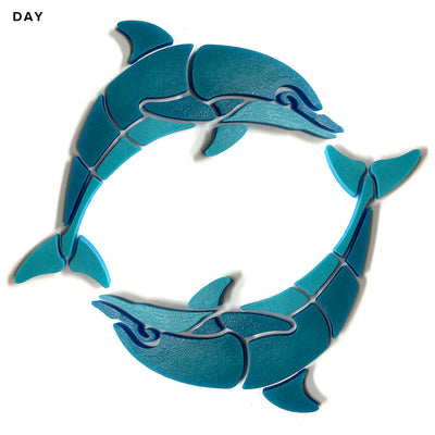 Happy Circle Dolphins, Right | DOLCIR4-S-R | Glow in the Dark Pool Mosaics