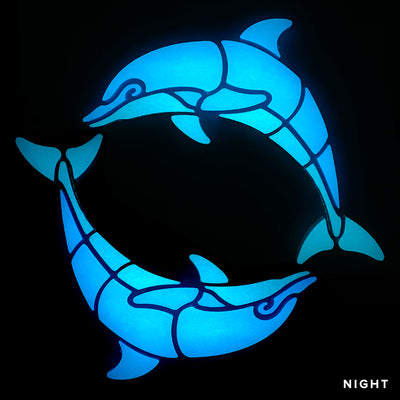 Happy Circle Dolphins, Left | DOLCIR4-S-L | Glow in the Dark Pool Mosaics