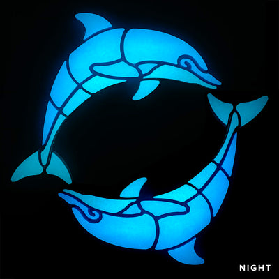 Happy Circle Dolphins, Right | DOLCIR4-S-R | Glow in the Dark Pool Mosaics