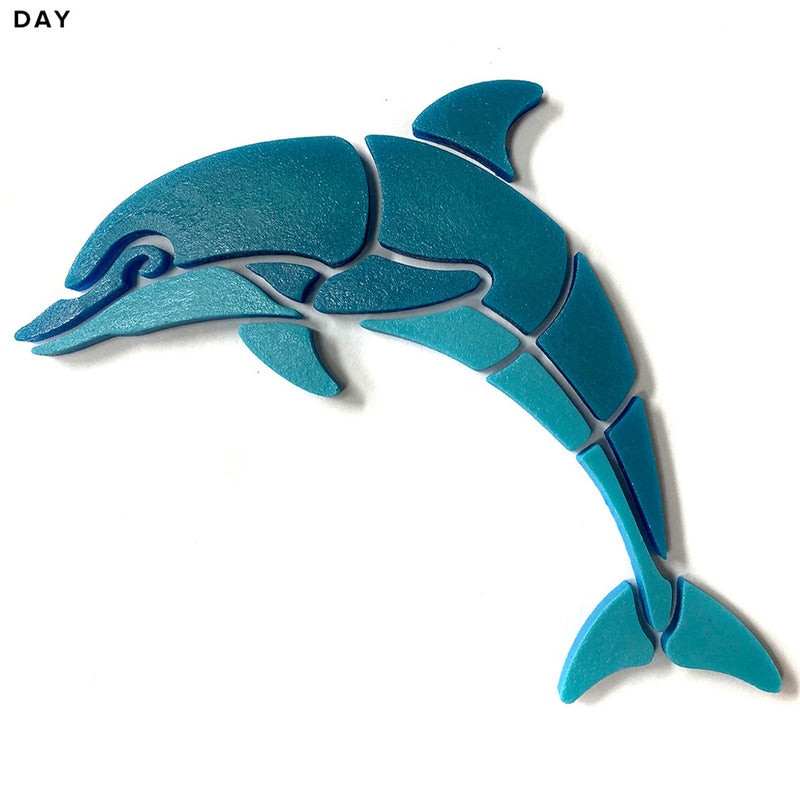 Happy Dolphin, Left | DOL4-S-L | Glow in the Dark Pool Mosaics