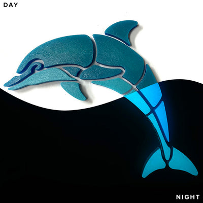 Happy Dolphin, Left | DOL4-S-L | Glow in the Dark Pool Mosaics