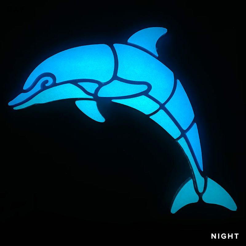 Happy Dolphin, Left | DOL4-S-L | Glow in the Dark Pool Mosaics