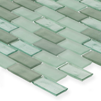 Seafoam, 1" x 2" Staggered - Glass Tile