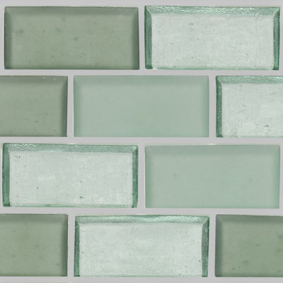 Seafoam, 1" x 2" Staggered - Glass Tile