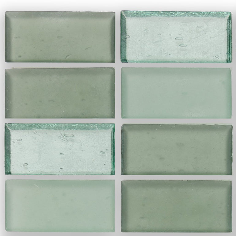 Seafoam, 1" x 2" Stacked - Glass Tile