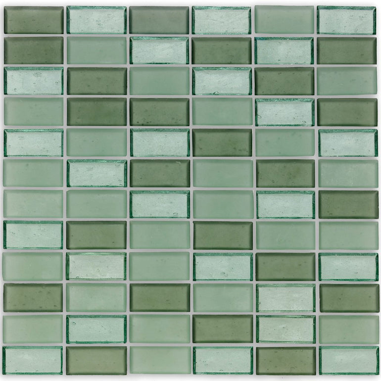 Seafoam, 1" x 2" Stacked - Glass Tile