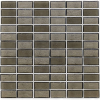 Smoke, 1" x 2" Stacked - Glass Tile