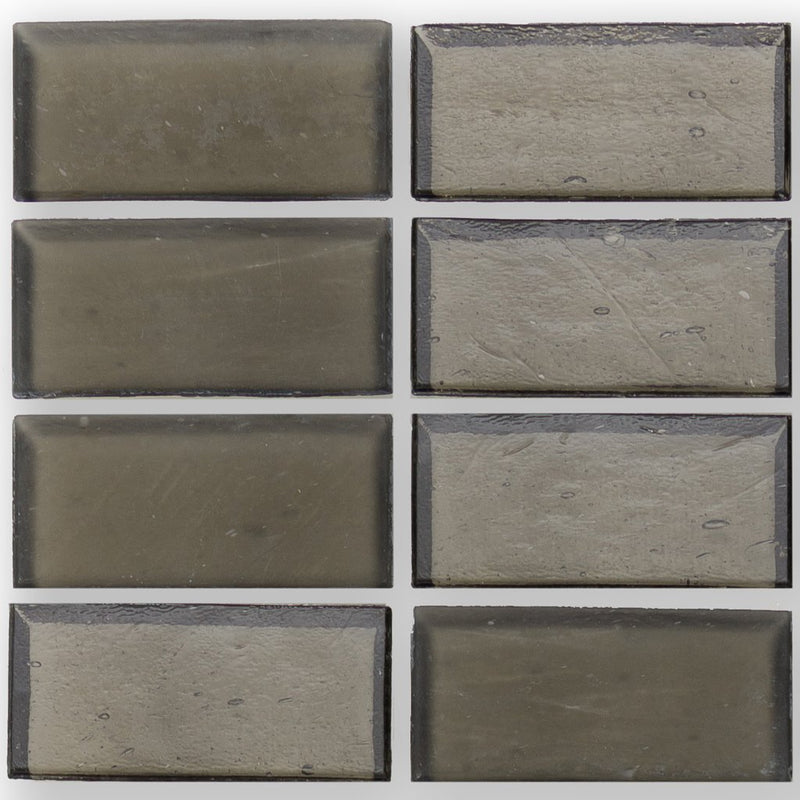 Smoke, 1" x 2" Stacked - Glass Tile