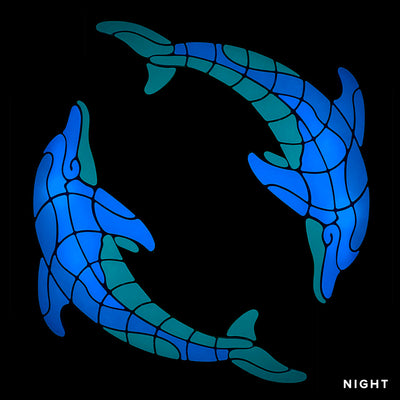 Playful Circle Dolphins | DOLCIR-L | Glow in the Dark Pool Mosaics