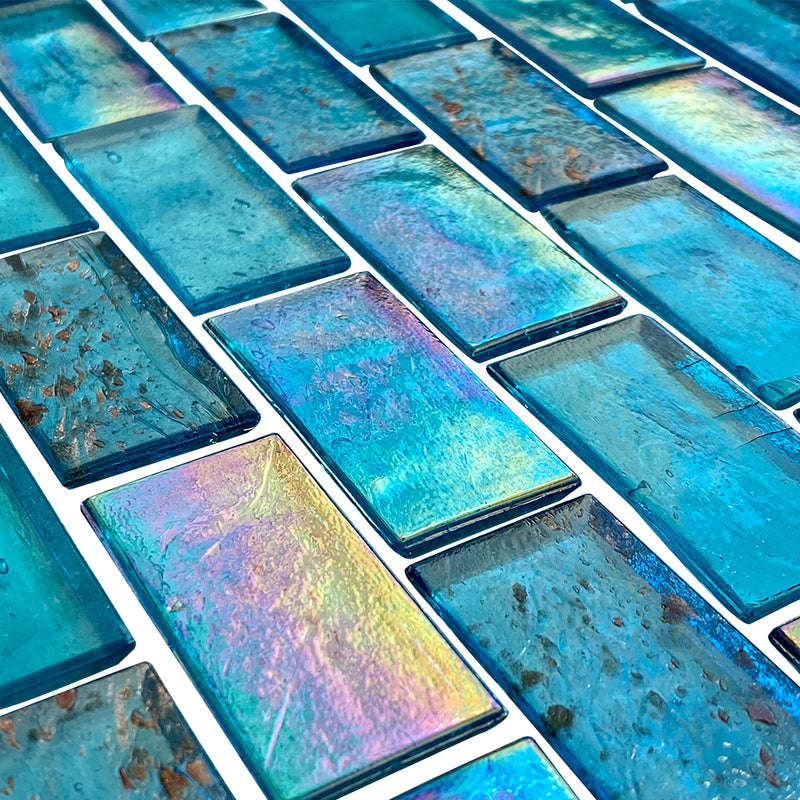 Santorini, 1" x 2" Staggered | Glass Tile | American Glass Mosaics