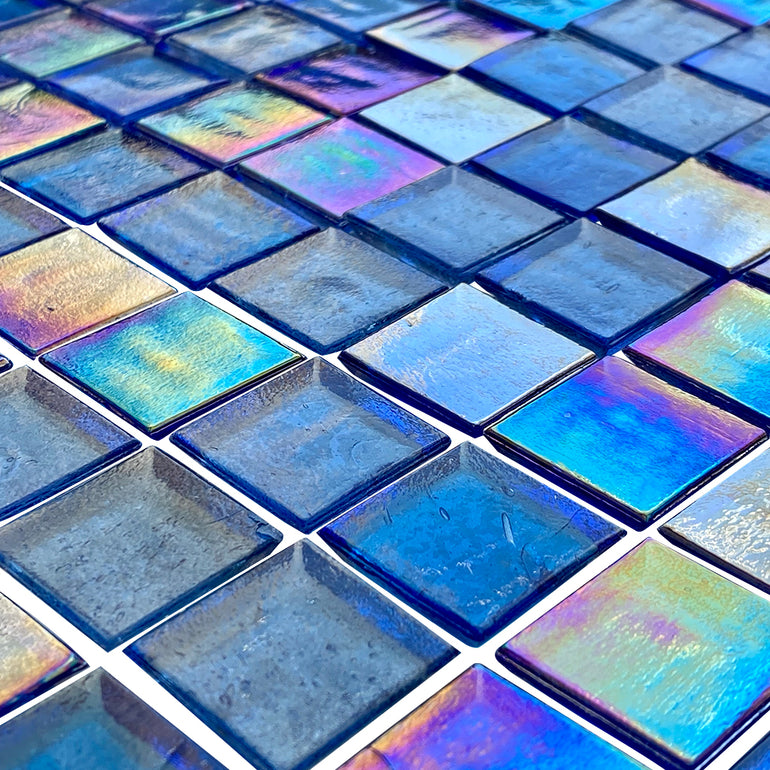 Santorini, 1" x 1" Stacked | Glass Mosaic Tile | American Glass Mosaics