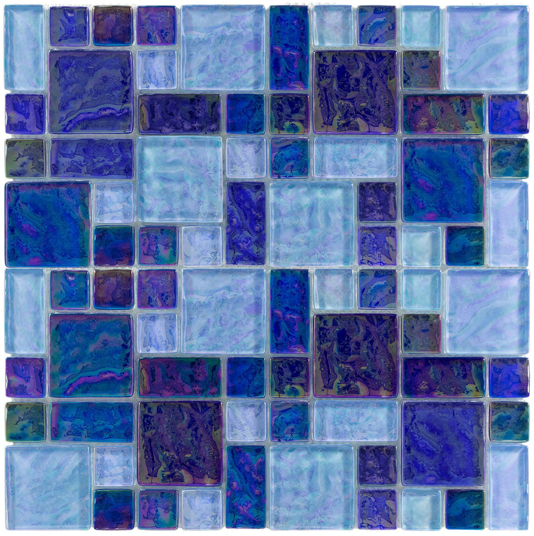 IR063BLUE1212 Blue Blend, Mixed - Glass Tile