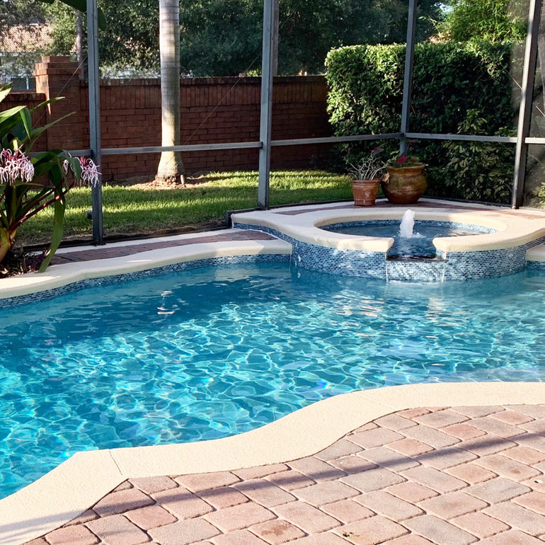 Sapphire 1/2" x 1" Mosaic | FOSAUROSAPHREC | Aquatica Glass Pool Tile