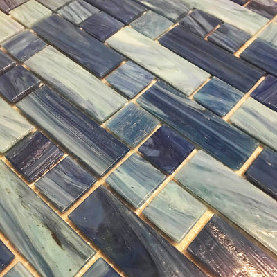 Aegean, Mixed Linear Mosaic | AVEDASHAEGEAN13 | Aquatica Glass Pool Tile