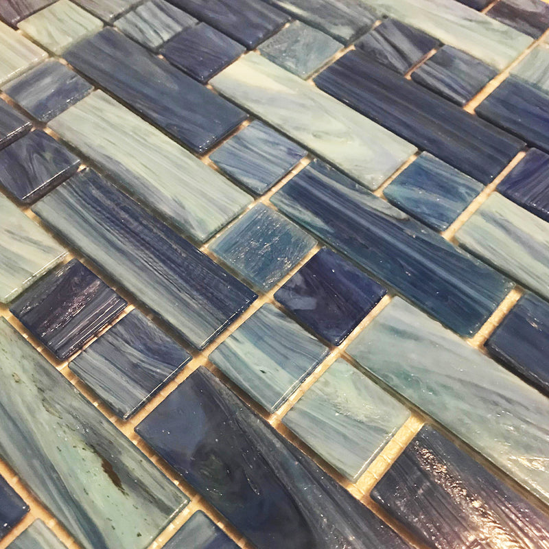 Aegean, Mixed Linear Mosaic | AVEDASHAEGEAN13 | Aquatica Glass Pool Tile