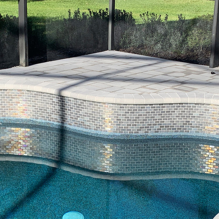 Grey 1" x 2" Mosaic Tile | VIDILLUGREY12 | Aquatica Glass Pool Tile
