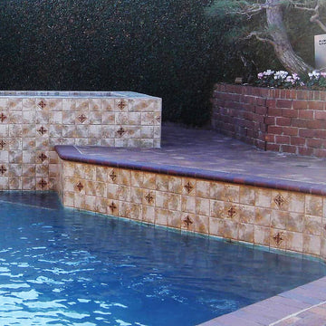 Gold, 6" x 6" Deco | JOYA-503 | Fujiwa Porcelain Pool Tile