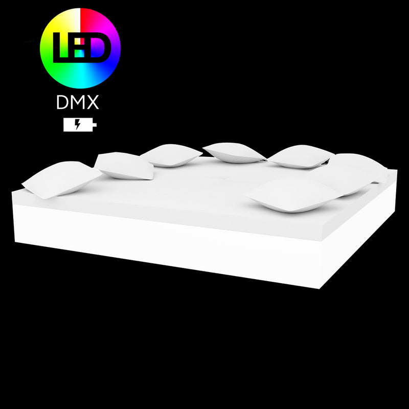 JUT DOUBLE DAYBED WITH 8 PILLOWS, LED RGBW DMX WITH BATTERY, 44420DY, VONDOM Luxury Outdoor Furniture
