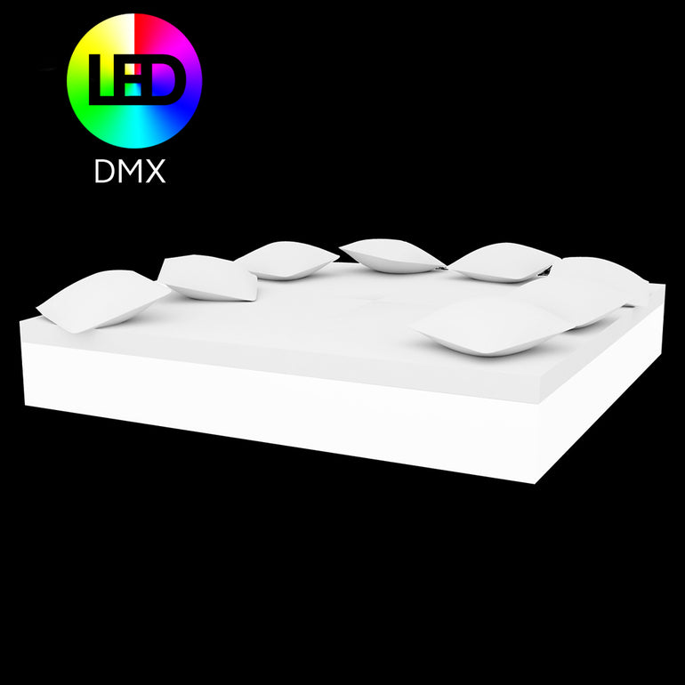 JUT DOUBLE DAYBED WITH 8 PILLOWS, LED RGBW DMX WITH CABLE, 44420D, VONDOM Luxury Outdoor Furniture