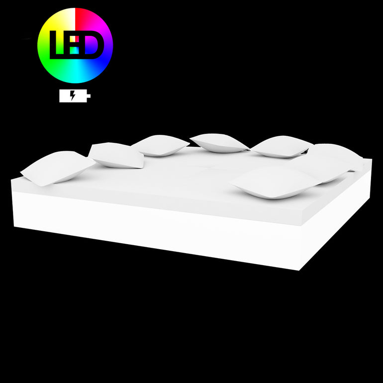JUT DOUBLE DAYBED WITH 8 PILLOWS, LED RGBW WITH BATTERY, 44420Y, VONDOM Luxury Outdoor Furniture