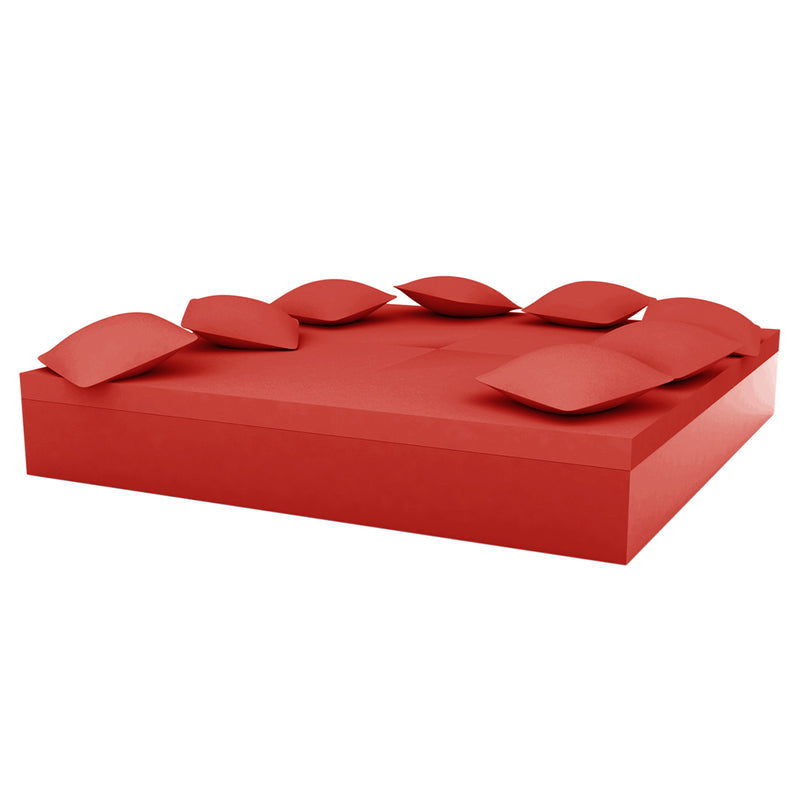 JUT DOUBLE DAYBED WITH 8 PILLOWS, RED, 44420-RED, VONDOM Luxury Outdoor Furniture