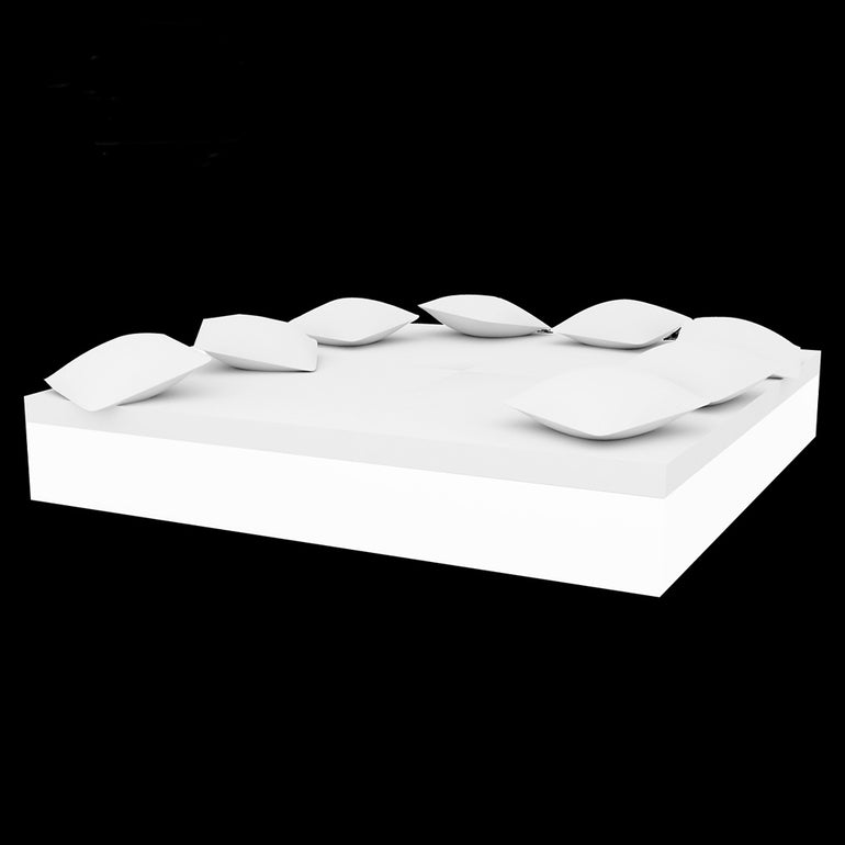 JUT DOUBLE DAYBED WITH 8 PILLOWS, WHITE LED, 44420W, VONDOM Luxury Outdoor Furniture