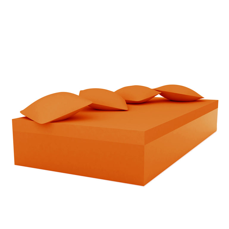 JUT SINGLE DAYBED WITH 4 PILLOWS, ORANGE, 44421-ORANGE, VONDOM Luxury Outdoor Furniture