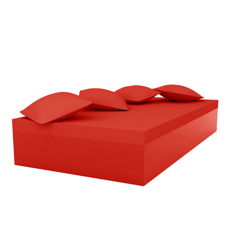 JUT SINGLE DAYBED WITH 4 PILLOWS, RED, 44421-RED, VONDOM Luxury Outdoor Furniture