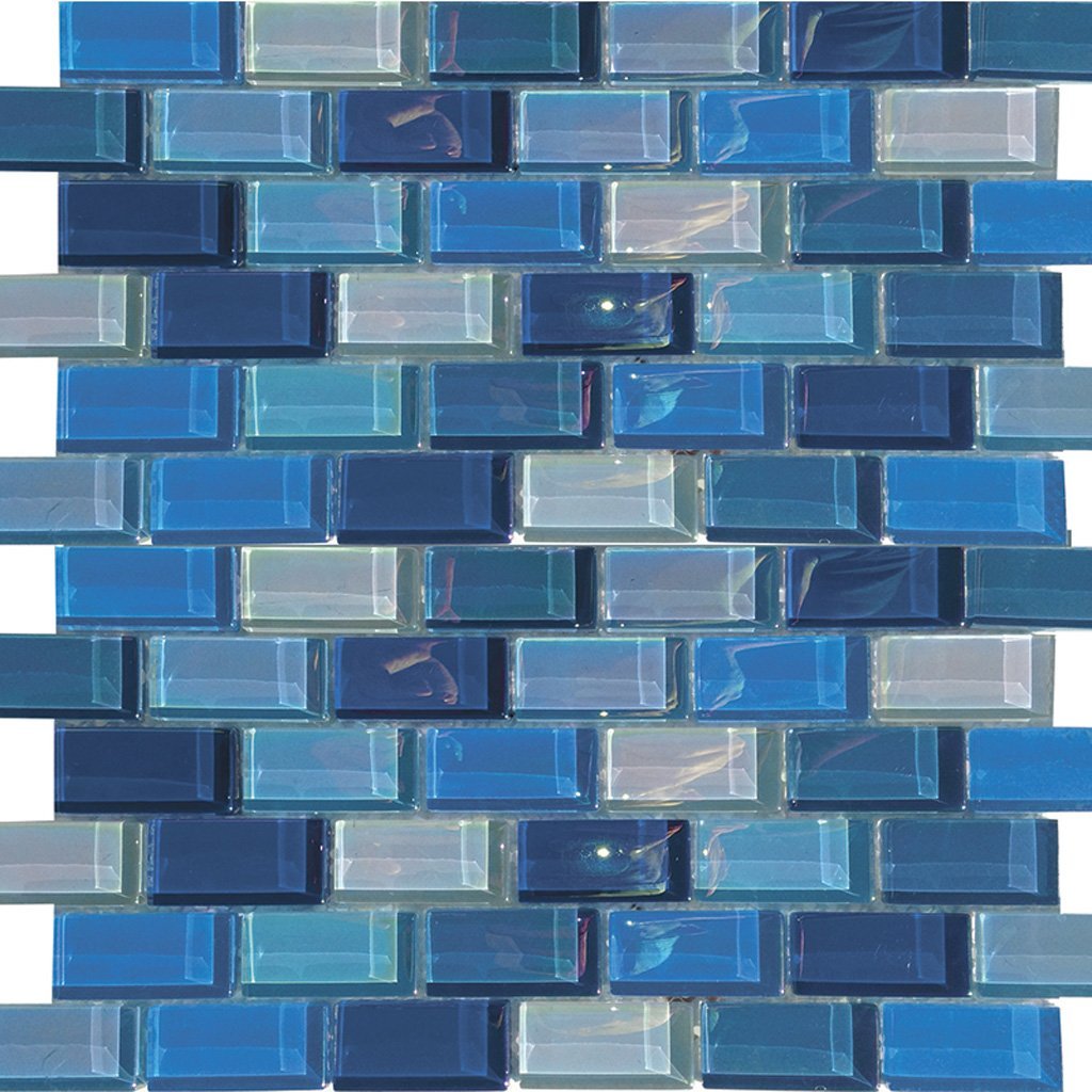 Bazaar, 1" x 2" KEEKELU12AQBLBA Aquatica Glass Pool Tile AquaBlu