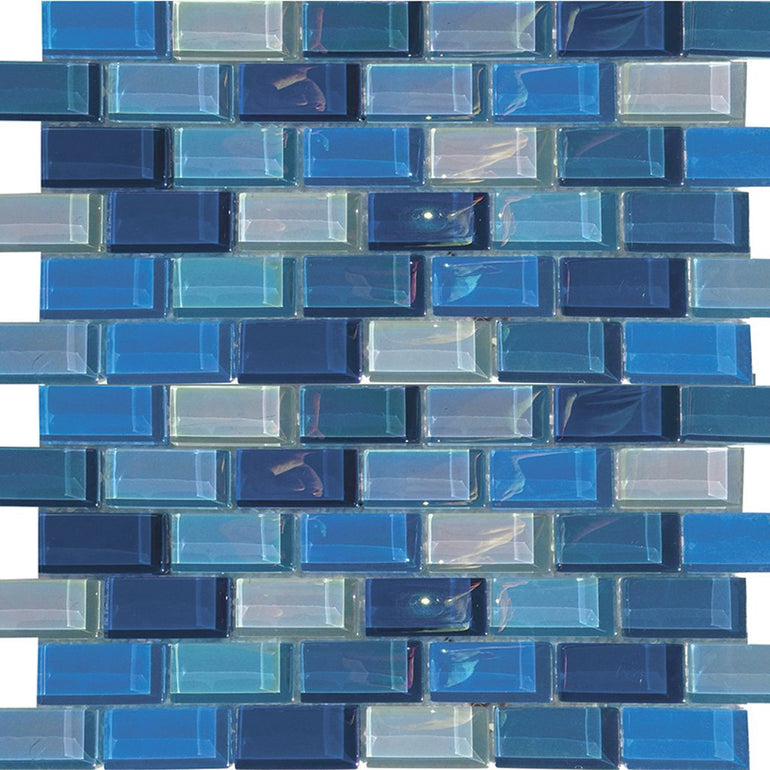 KEEKELU12AQBLBA - Aquatica Bazaar, 1" x 2" - Glass Tile