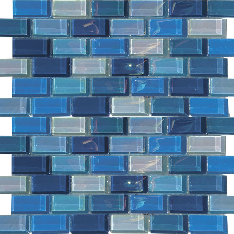 KEEKELU12AQBLBA - Aquatica Bazaar, 1" x 2" - Glass Tile