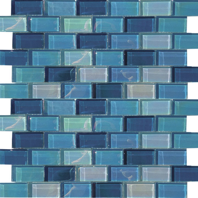 KEEKELU12AQSH - Aquatica Shimmer, 1" x 2" - Glass Tile