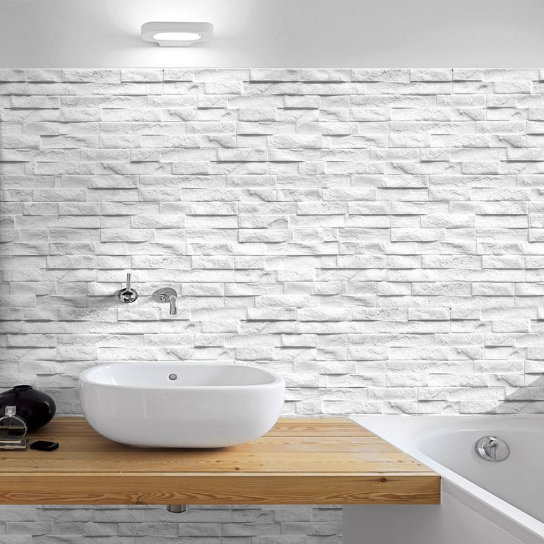 White Ledgerstone Tile | KRAROCKWHITE315 | Porcelain Pool Tile